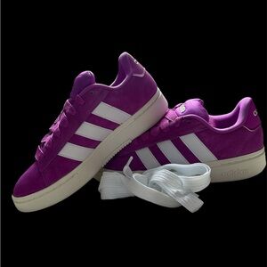 Adidas Grand Court Alpha 00 Women’s Tennis Shoe Sneaker Purple Burst NWO… Sz 9.5